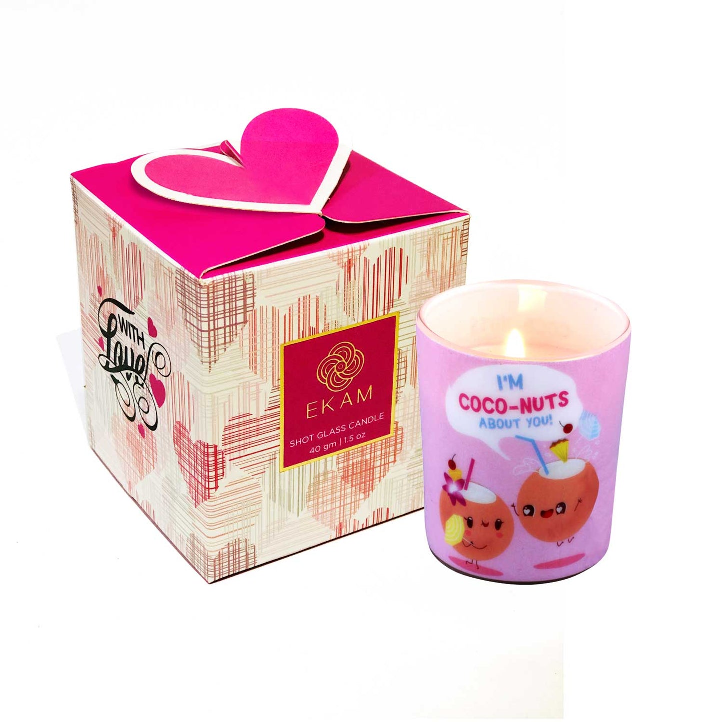 Coconut Teakwood Scented Jar Candle, Valentine Collection