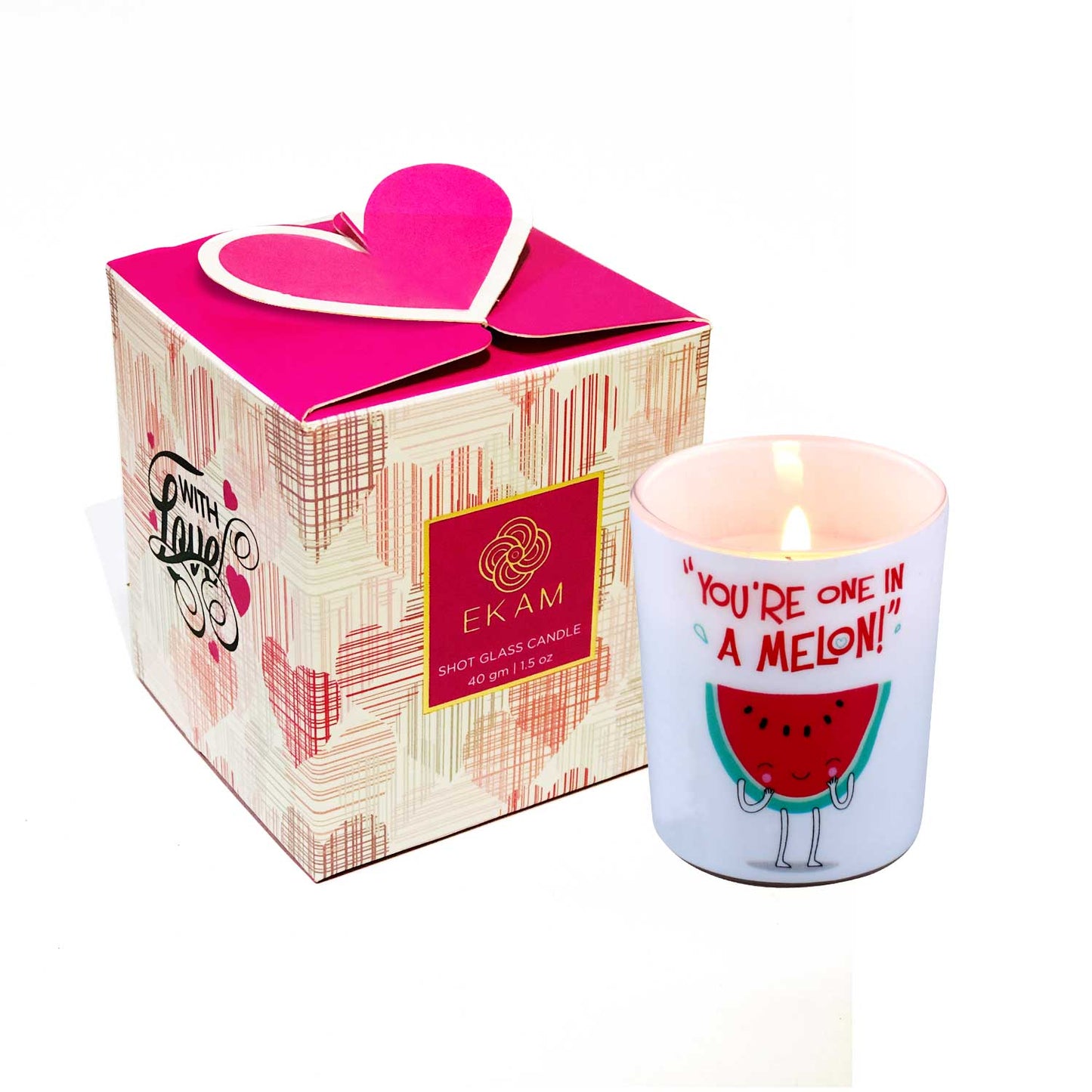 Watermelon Scented Jar Candle, Valentine Collection