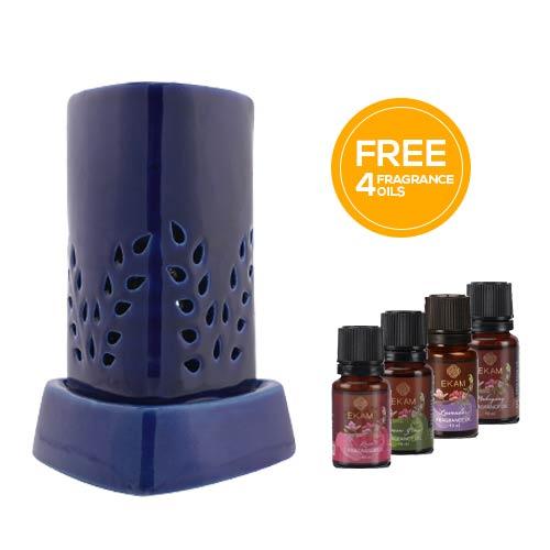 Electric Oil Warmer with Free 4 Pack Fragrance Oil (COB-250 BLUE)