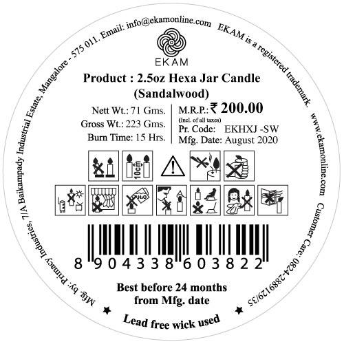 Sandalwood Hexa Jar Scented Candle<br>(Pick any 6 & get 20% off)