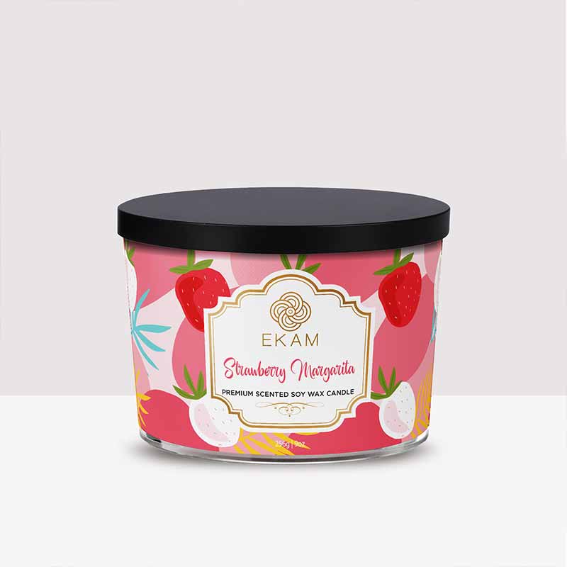 Strawberry Margarita 3 Wick Soy Wax Scented Candle