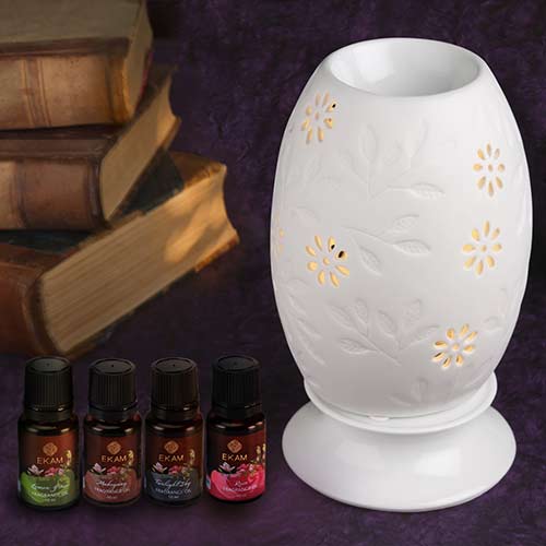 Premium Electric Oil Warmer with Free 4 Pack Fragrance Oil