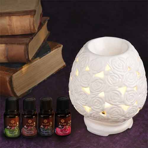 Premium Electric Oil Warmer With Free 4 Pack Fragrance Oil