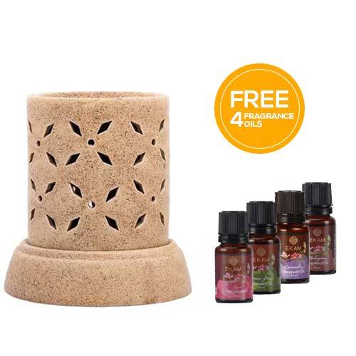 Electric Oil Warmer With Free 4 Pack Fragrance Oil (COB-249 BROWN)