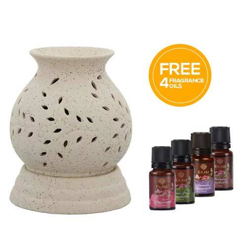 Electric Oil Warmer with Free 4 Pack Fragrance Oil (COB-285 WHITE)