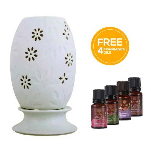 Premium Electric Oil Warmer with Free 4 Pack Fragrance Oil