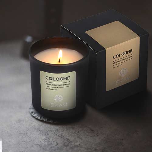 Cologne Premium Soy Wax Candle, Manly Indulgence Series