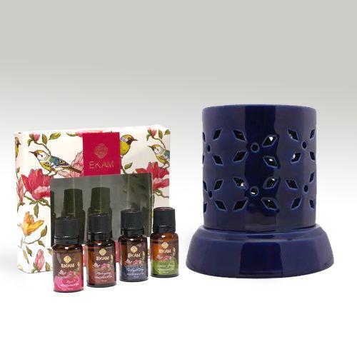 Electric Oil Warmer with Free 4 Pack Fragrance Oil (COB-249 BLUE)