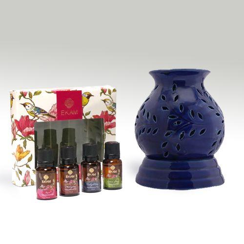 Electric Oil Warmer with Free 4 Pack Fragrance Oil (COB-285 BLUE)