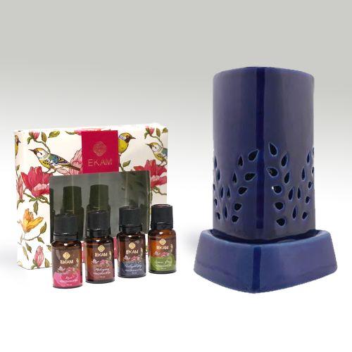 Electric Oil Warmer with Free 4 Pack Fragrance Oil (COB-250 BLUE)