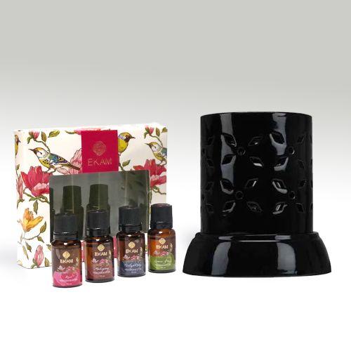 Electric Oil Warmer with Free 4 Pack Fragrance Oil (COB-249 BLACK)