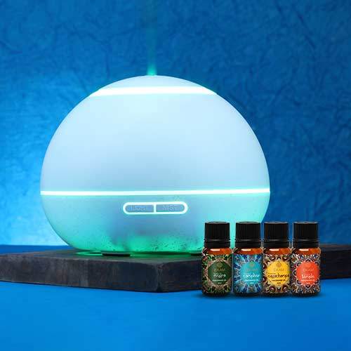 Dynamic Aroma Diffuser with 4 Mandala Series Fragrance Oils (GX-17K W)