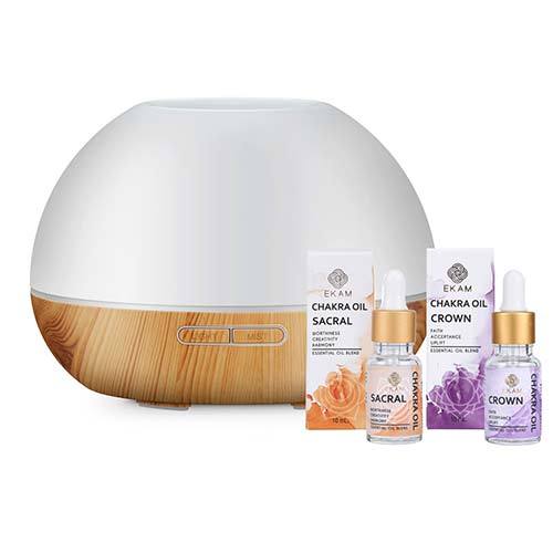 Chakra Series Aroma Diffuser Kit with Sacral & Crown Chakra Oils (GX-19K)