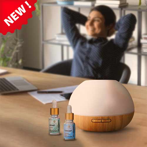 Chakra Series Aroma Diffuser Kit with Heart & Throat Chakra Oils (GX-19K)