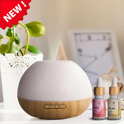 Chakra Series Aroma Diffuser Kit with Root & Solar Chakra Oils (GX-19K)