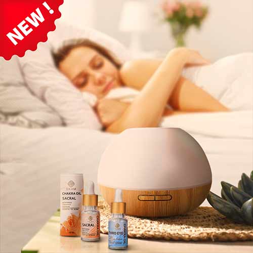 Chakra Series Aroma Diffuser Kit with Third Eye & Sacral Chakra Oils (GX-19K)