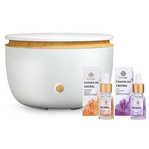 Chakra Series Aroma Diffuser Kit with Sacral & Crown Chakra Oils (GX-28K)