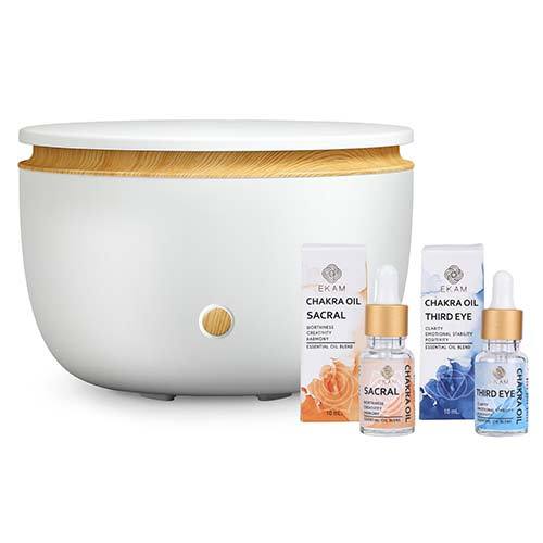 Chakra Series Aroma Diffuser Kit with Third Eye & Sacral Chakra Oils (GX-28K)