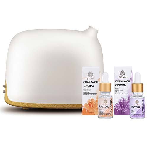 Chakra Series Aroma Diffuser Kit with Sacral & Crown Chakra Oils (GX-29K)