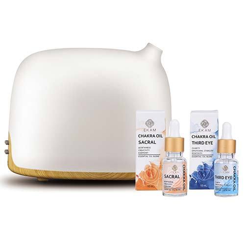 Chakra Series Aroma Diffuser Kit with Third Eye & Sacral Chakra Oils (GX-29K)