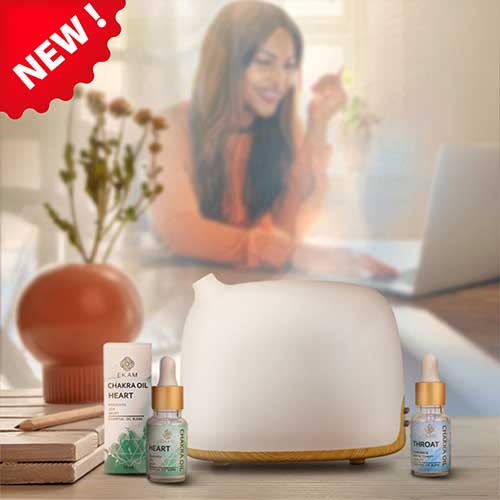 Chakra Series Aroma Diffuser Kit with Heart & Throat Chakra Oils (GX-29K)