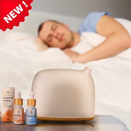 Chakra Series Aroma Diffuser Kit with Third Eye & Sacral Chakra Oils (GX-29K)