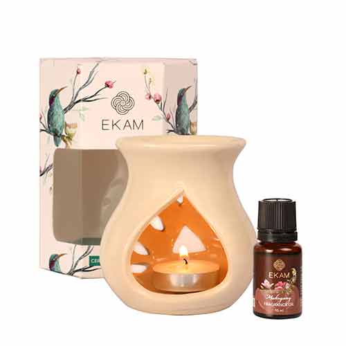 Mahogany Ceramic Oil Warmer Set, Core Range