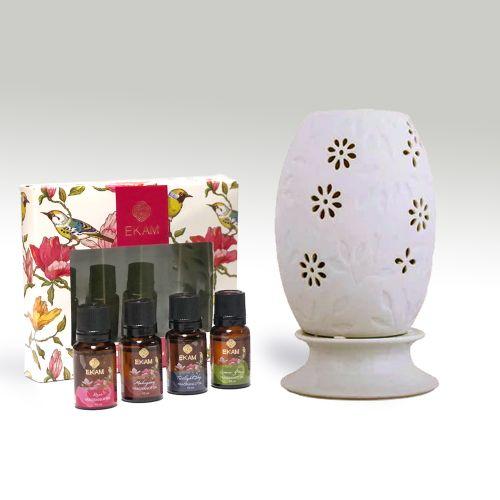 Premium Electric Oil Warmer with Free 4 Pack Fragrance Oil