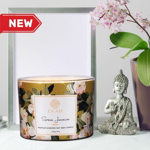 Serene Jasmine 3 Wick Soy Wax Scented Candle