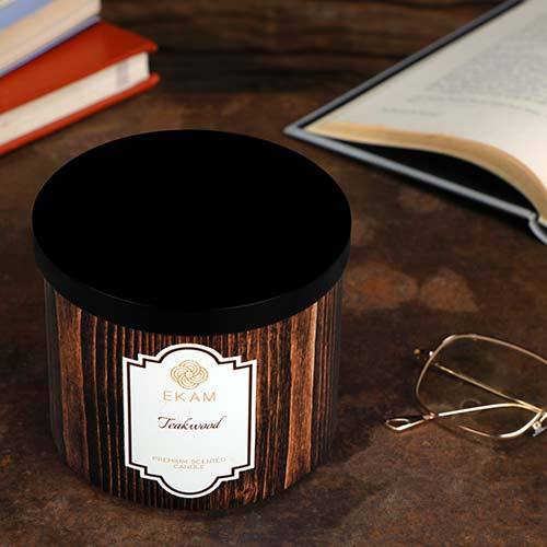 Teakwood 3 Wick Jar Candle<br>Pick any 2 & get 50% off!