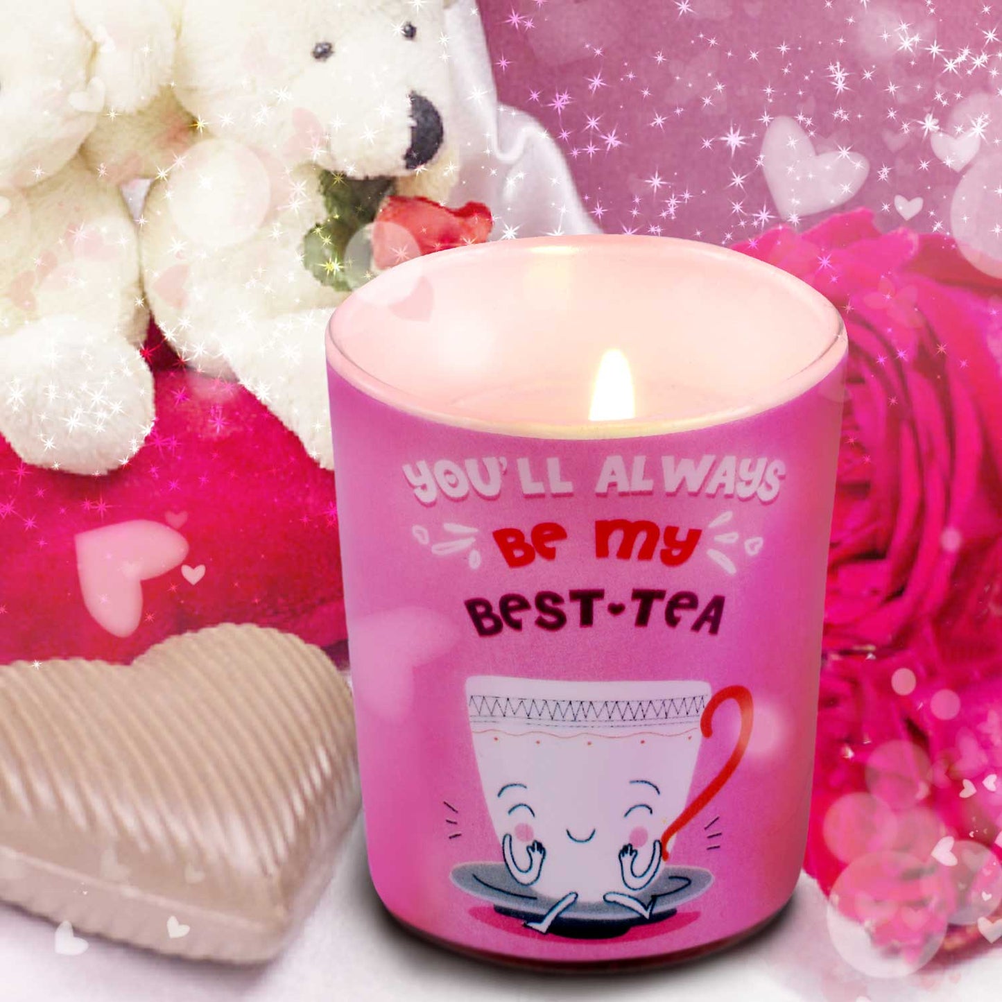 Peony Petal Scented Jar Candle, Valentine Collection