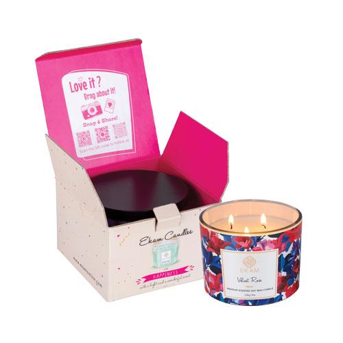 Velvet Rose 3 Wick Soy Wax Scented Candle