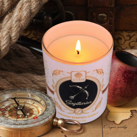 Sagittarius Zodiac Scented Candle, Bergamot & Rosemary