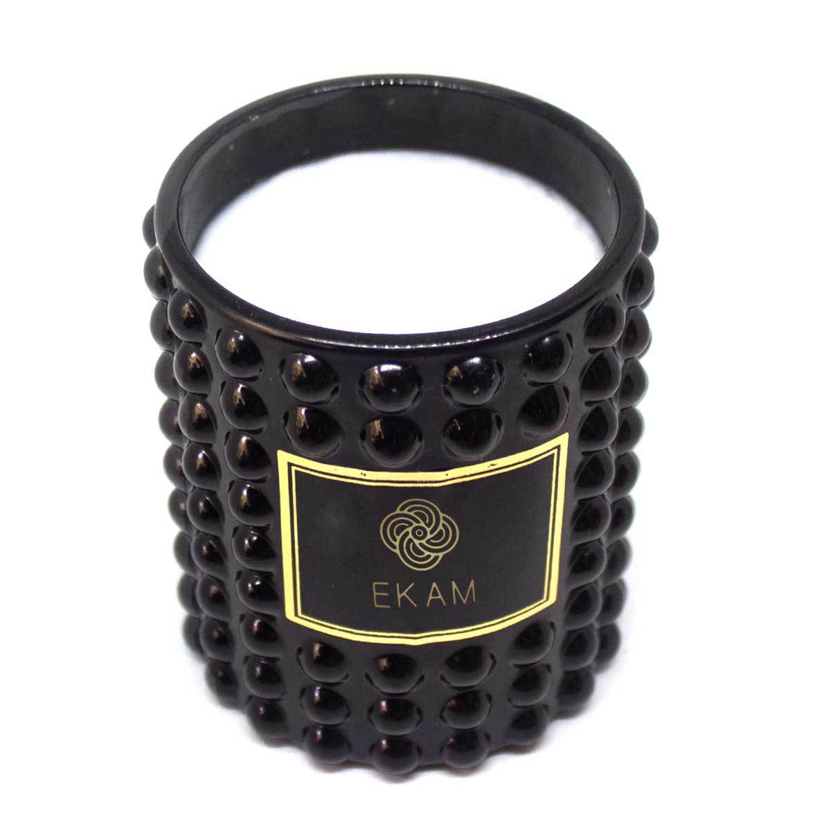 Pink Peony Hobnail Jar Scented Candle, Black