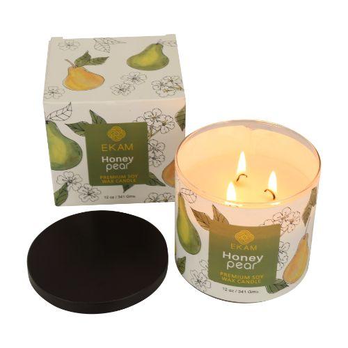 Honey Pear Premium Soy Wax Candle, Fruity Series