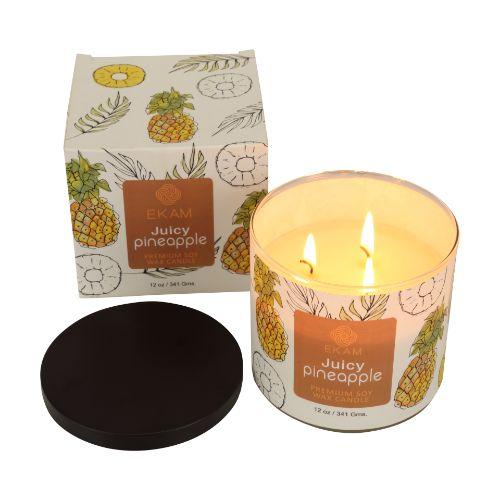 Iced Lemon Premium Soy Wax Candle, Fruity Series