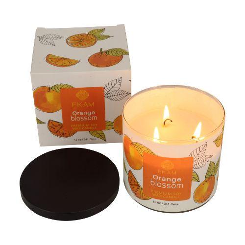 Orange Blossom Premium Soy Wax Candle, Fruity Series