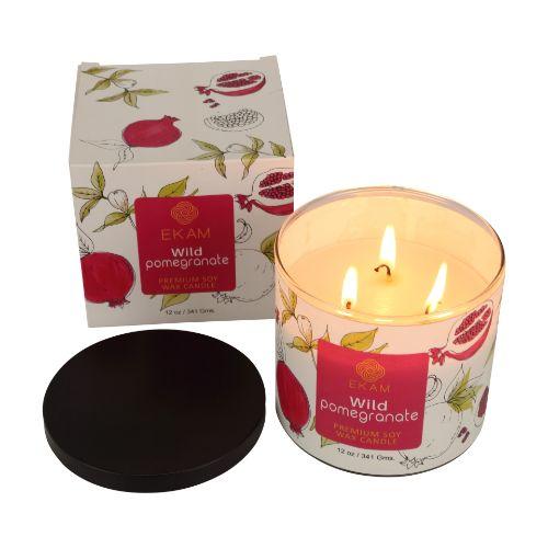 Wild Pomegranate Premium Soy Wax Candle, Fruity Series