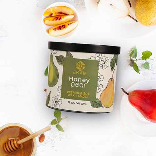 Honey Pear Premium Soy Wax Candle, Fruity Series