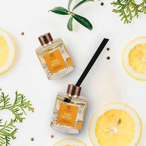 Iced Lemon Premium Reed Diffuser Set, Fruity Series