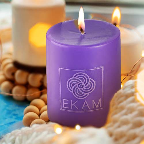 Lavender Pillar Scented Candle<br>(Pick any 4 & get 20% off)