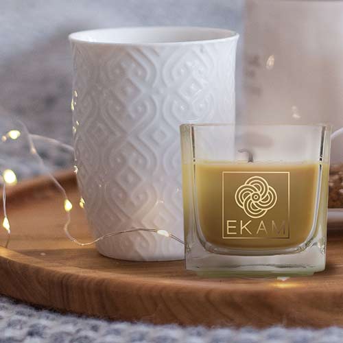 Lime Mandarin Square Cup Scented Candle