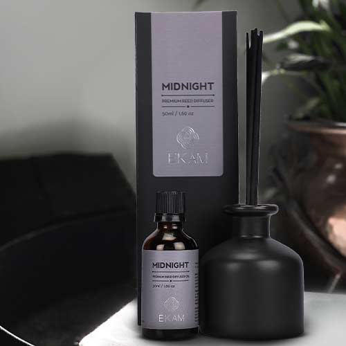 Midnight Premium Reed Diffuser Set, Manly Indulgence Series