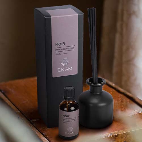 Noir Premium Reed Diffuser Set, Manly Indulgence Series