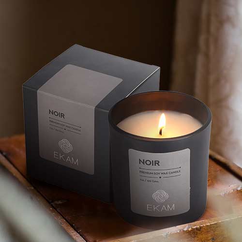 Noir Premium Soy Wax Candle, Manly Indulgence Series