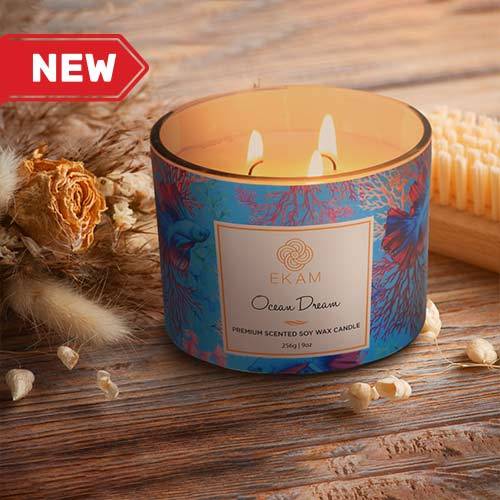 Ocean Dream 3 Wick Soy Wax Scented Candle