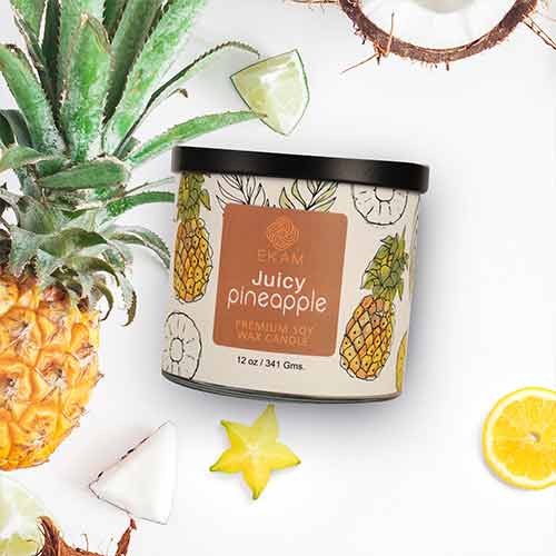 Juicy Pineapple Premium Soy Wax Candle, Fruity Series