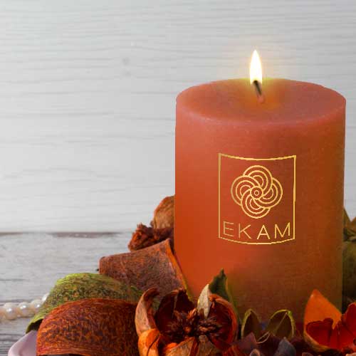 Teakwood Pillar Scented Candle<br>(Pick any 4 & get 20% off)