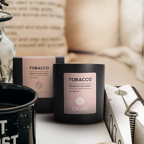 Tobacco Premium Soy Wax Candle, Manly Indulgence Series